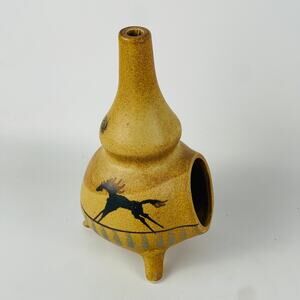 Pottery Chiminea Horse Insence Burner 8”